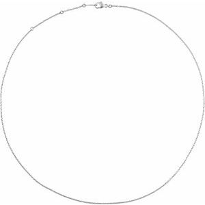 Platinum Lobster Clasp Adjustable Cable Chain, Length: 16-18 In, Width: 1.2 Mm