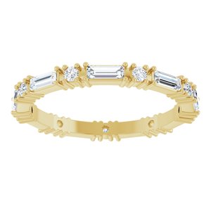 14K Yellow Gold Straight Baguette 4 X 1.5 Mm G-H Si2-Si3 5/8 Ctw Natural Diamond Eternity Band Size 7