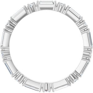 14K White Gold Straight Baguette 4 X 1.5 Mm G-H Si2-Si3 5/8 Ctw Natural Diamond Eternity Band Size 7