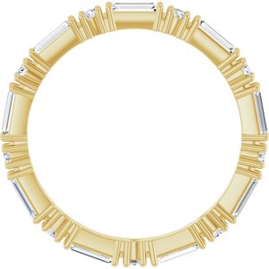 14K Yellow Gold Straight Baguette 4 X 1.5 Mm G-H Si2-Si3 5/8 Ctw Natural Diamond Eternity Band Size 7