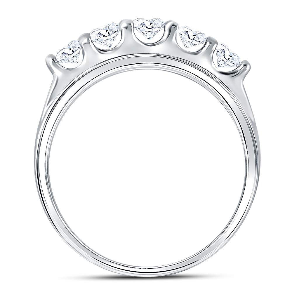 14K White Gold Mens Round Diamond Wedding Channel Set Band Ring 2 Cttw, Mens Size: 7-13