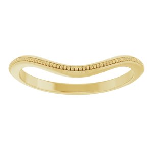 14K Yellow Gold Oval 8 X 6 Mm Polished Matching Band Size 7