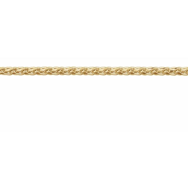 14K Yellow Or White Or Rose Gold Sterling Silver Per Inch Diamond-Cut Wheat Chain
