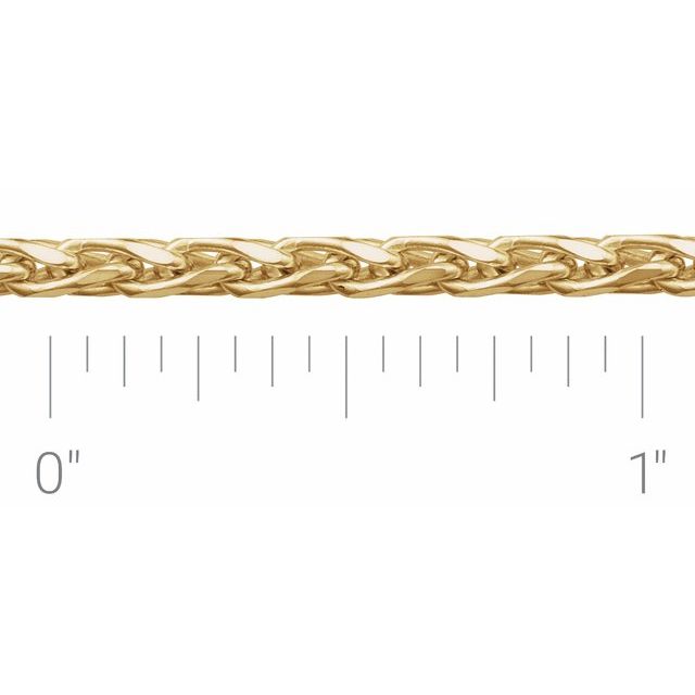 14K Yellow Or White Or Rose Gold Sterling Silver Per Inch Diamond-Cut Wheat Chain