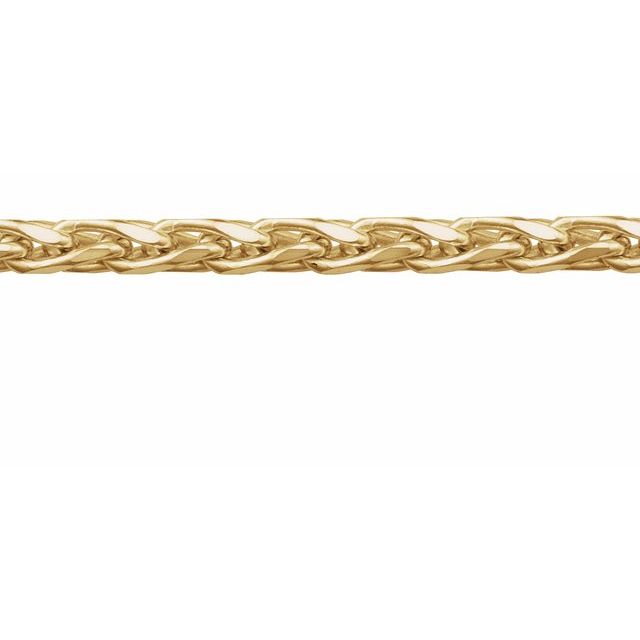 14K Yellow Or White Or Rose Gold Sterling Silver Per Inch Diamond-Cut Wheat Chain
