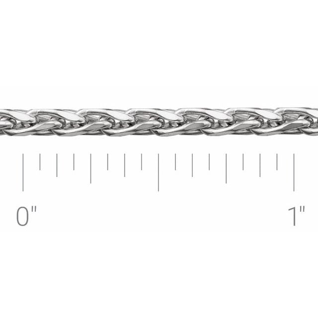 14K Yellow Or White Or Rose Gold Sterling Silver Per Inch Diamond-Cut Wheat Chain