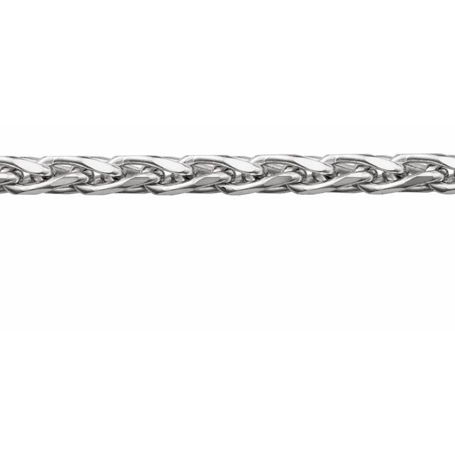 14K Yellow Or White Or Rose Gold Sterling Silver Per Inch Diamond-Cut Wheat Chain