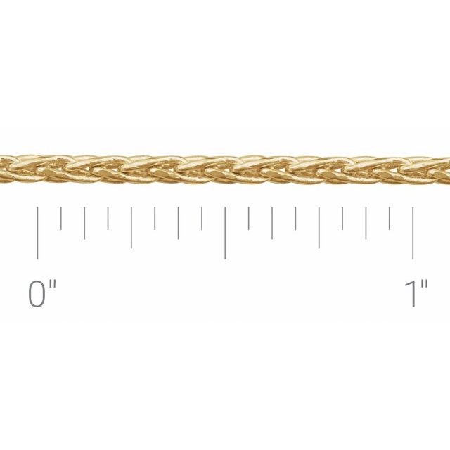14K Yellow Or White Or Rose Gold Sterling Silver Per Inch Diamond-Cut Wheat Chain