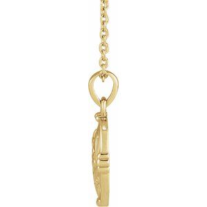 14K Yellow Gold 18.36 X 8.16 Mm 16-18 In Polished Vintage-Inspired Floral Necklace