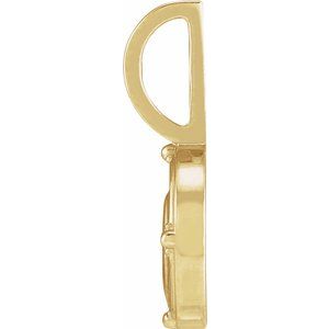 14K Yellow Gold Round 1.5 Mm G-H I1 .015 Ct Natural Diamond Water Element Pendant