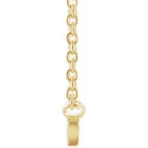 14K Yellow Gold 19.4 X 4.19 Mm 18 In Polished Petite Mama Necklace