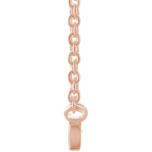 14K Rose Gold 19.4 X 4.19 Mm 18 In Polished Petite Mama Necklace