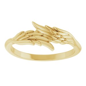 14K Yellow Gold Polished Angel Bypass Ring Size 7