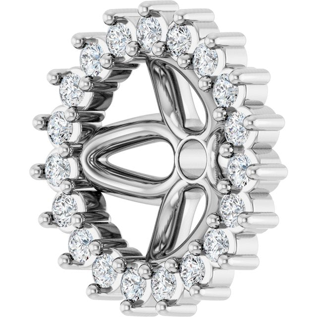 14K Yellow Or White Gold Polished Natural Diamond Earring Jackets