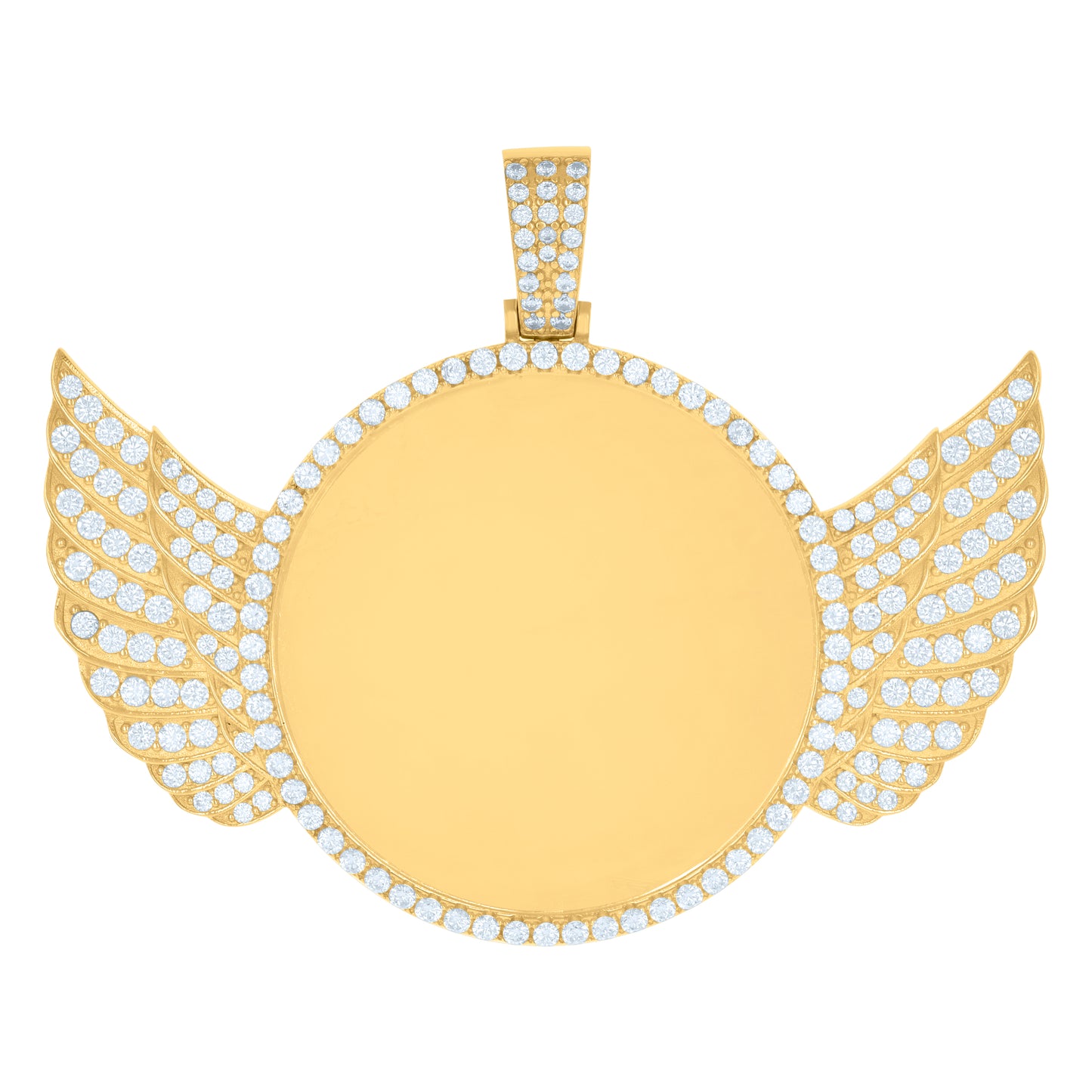 Sterling Silver Or Yellow-Tone Mens Cubic-Zirconia Flying Picture Frame Charm Pendant