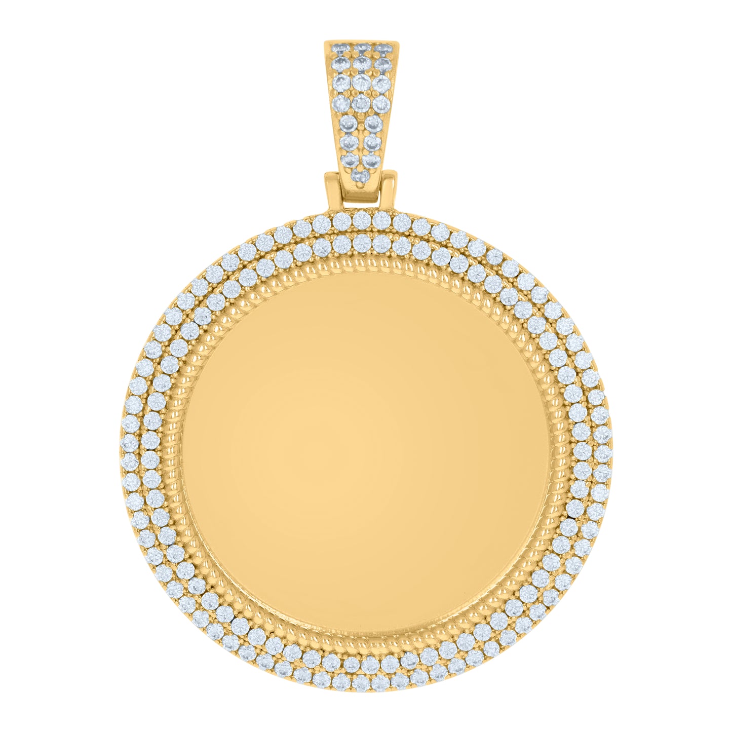Sterling Silver Or Yellow-Tone Mens Cubic-Zirconia Picture Frame Charm Pendant