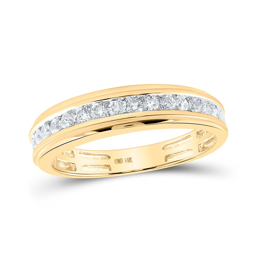 14K Yellow Gold His Hers Round Diamond Halo Matching Wedding Set 1-5/8 Cttw, Womens Size: 5-10, Mens Size: 7-13