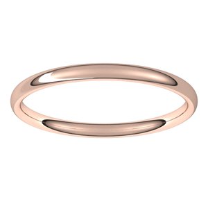 18K Rose Gold 2 mm Comfort-Fit Lightweight European-Style Band Size 5