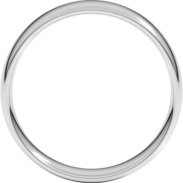 14K Yellow Or White Or Rose Gold Or Sterling Silver Or Platinum Comfort-Fit Lightweight European-Style Band