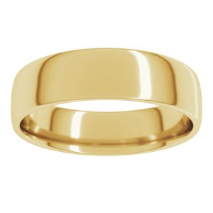 10K Yellow Or White Gold 6 mm Comfort-Fit Lightweight European-Style Band