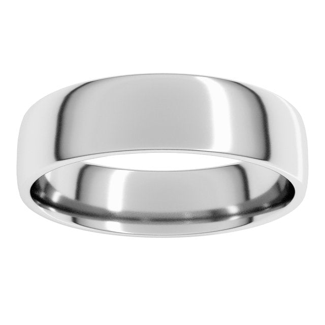 14K Yellow Or White Or Rose Gold Or Sterling Silver Or Platinum Comfort-Fit Lightweight European-Style Band