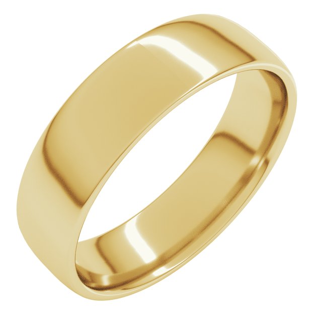 14K Yellow Or White Or Rose Gold Or Sterling Silver Or Platinum Comfort-Fit Lightweight European-Style Band
