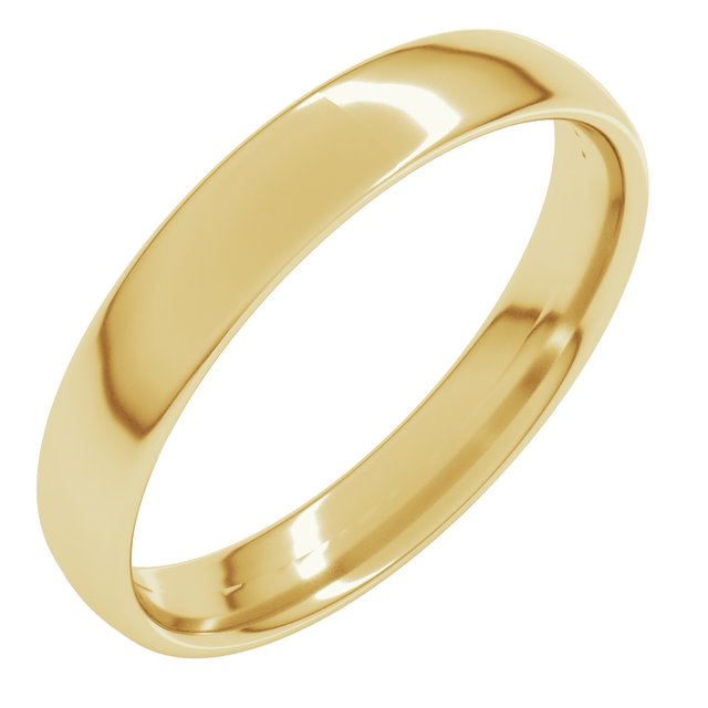 14K Yellow Or White Or Rose Gold Or Sterling Silver Or Platinum Comfort-Fit Lightweight European-Style Band