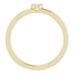 14K Yellow Gold Natural Diamond Oval 4 X 3 Mm Polished 1/6 Ct Natural Diamond Solitaire Bezel-Set Ring Size 7