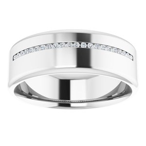 14K White Gold Round 1 Mm G-H Si2-Si3 .08 Ctw Natural Diamond Band Size 8.5