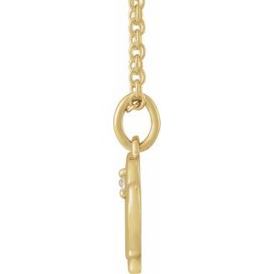 14K Yellow Gold Zodiac Virgo Round 1.5 Mm G-H I1 .015 Ct Natural Diamond Zodiac Necklace, Length: 18 In