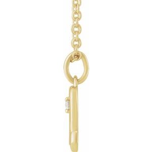14K Yellow Gold Zodiac Scorpio Round 1.5 Mm G-H I1 .015 Ct Natural Diamond Zodiac Necklace, Length: 18 In