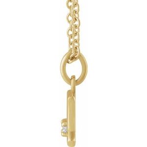 14K Yellow Gold Zodiac Sagittarius Round 1.5 Mm G-H I1 .015 Ct Natural Diamond Zodiac Necklace, Length: 18 In