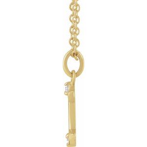 14K Yellow Gold Zodiac Gemini Round 1.5 Mm G-H I1 .03 Ctw Natural Diamond Zodiac Necklace, Length: 18 In
