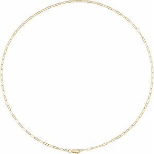 10K Yellow Or White Or Rose Gold 2.1 mm Lobster Clasp Paperclip-Style Chain