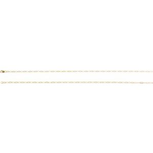 14K Yellow Or White Or Rose Gold Or Sterling Silver Or Gold Filled 2.1 mm Lobster Clasp Paperclip-Style Chain