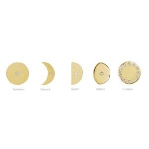 14K Yellow Gold Round Shape 1 Mm I1, G-H .05 Ctw Natural Diamond Full Moon Phase Earring
