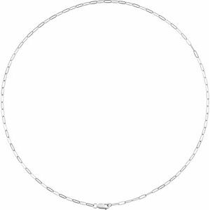 10K Yellow Or White Or Rose Gold 2.1 mm Lobster Clasp Paperclip-Style Chain