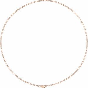 10K Yellow Or White Or Rose Gold 2.1 mm Lobster Clasp Paperclip-Style Chain