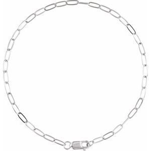10K Yellow Or White Or Rose Gold 2.1 mm Lobster Clasp Paperclip-Style 7" Chain