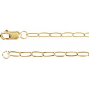 14K Yellow Or White Or Rose Gold Or Sterling Silver Or Gold Filled 2.1 mm Lobster Clasp Paperclip-Style 7" Chain