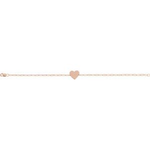 14K Rose Gold 11 X 11 Mm 7 In Polished Engravable Heart Bracelet