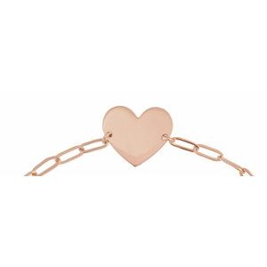 14K Rose Gold 11 X 11 Mm 7 In Polished Engravable Heart Bracelet