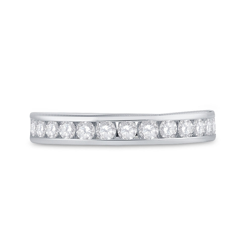 14K White Gold Womens Round Diamond Wedding Band 1/2 Cttw, Womens Size: 5-10