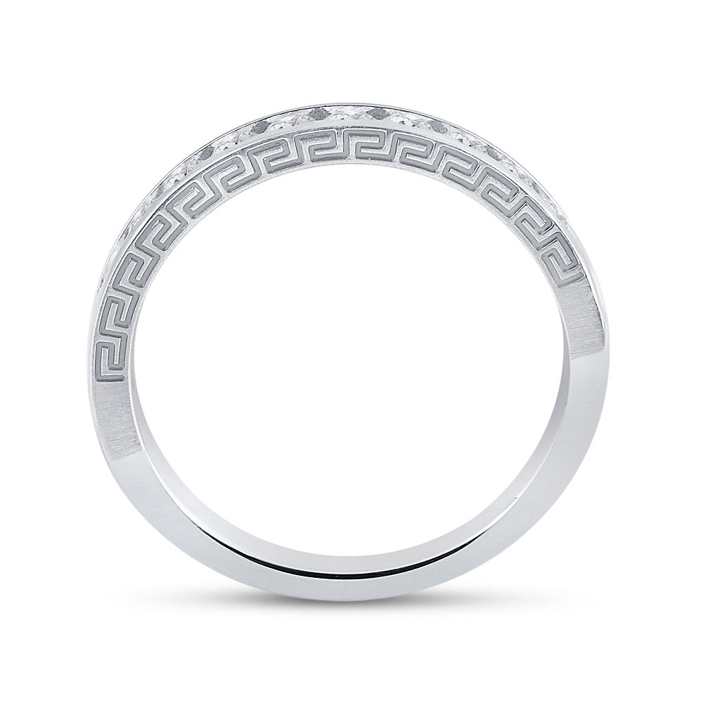 14K White Gold Womens Round Diamond Wedding Band 1/2 Cttw, Womens Size: 5-10