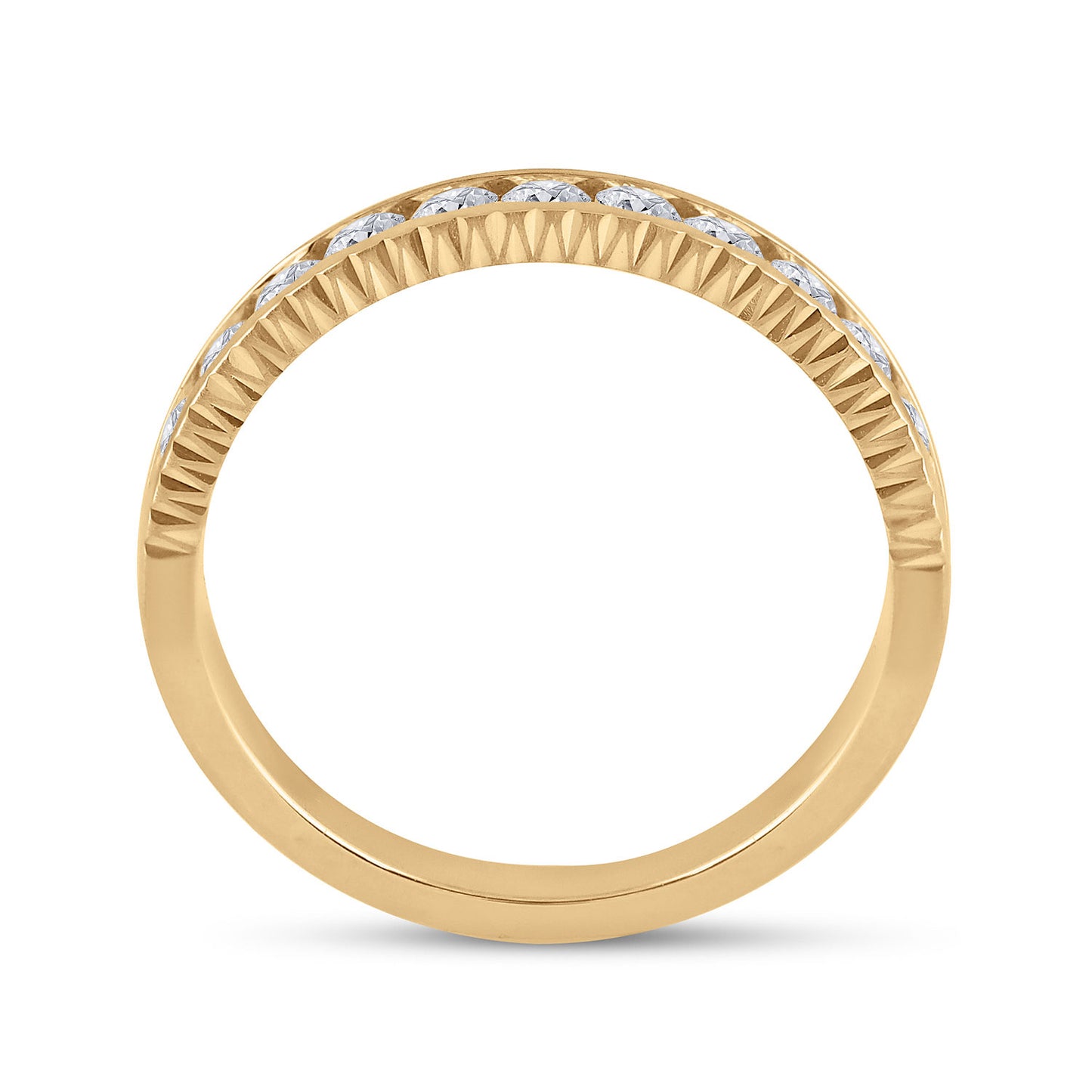 14K Yellow Gold Womens Round Diamond Wedding Anniversary Band 1/2 Cttw, Womens Size: 5-10