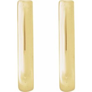 14K Yellow Gold J-Hoop Earrings