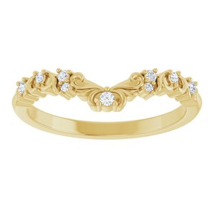 14K Yellow Gold Natural Diamond Round 1.5 Mm Natural Diamond Polished .07 Ctw Natural Diamond Contour Band Size 7