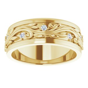 14K Yellow Gold Round 1.8 Mm G-H Si2-Si3 1/4 Ctw Natural Diamond Band Size 10