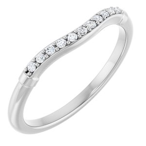 14K White Gold Round All Sizes Si2-Si3, G-H :: 0.07 Ctw Polished .07 Ctw Natural Diamond Matching Band