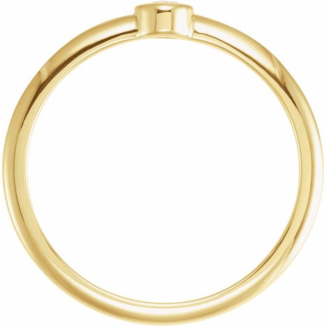 14K Rose Or White Or Yellow Gold Round 3 Mm Polished 1/10 Ct Natural Diamond Solitaire Rose-Cut Stackable Ring, Size 7